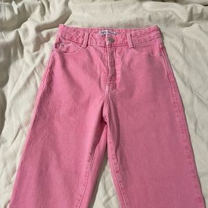 pink zara jeans